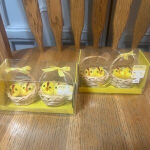 Source Unknown Yellow Easter Chick Basket Ornaments (Set of 4)